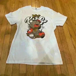 Southpole Men's White T-Shirt Graffiti Bear Design Size M Short Sleeve Crew Neck